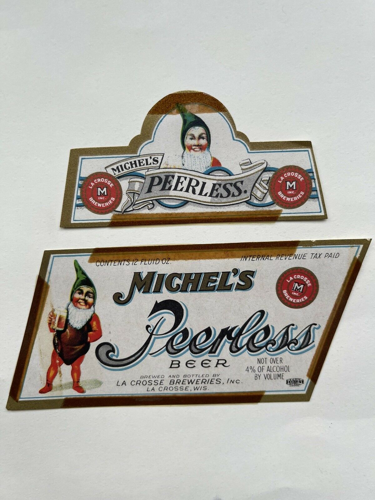 Michel’s  Peerless Beer Labels La Crosse Wis