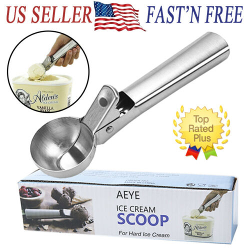 New Easy Trigger Stainless Steel Ice Cream Scoop Cookie Dough Water Melon  Scoop
