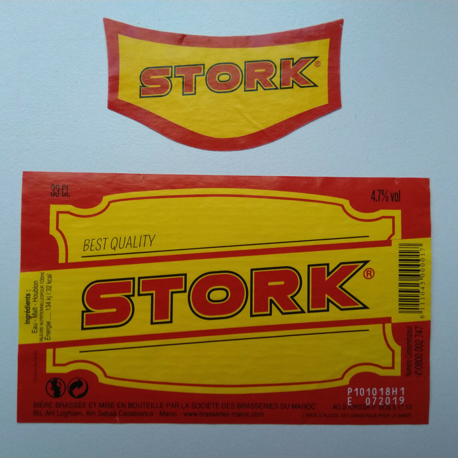 Beer Label Stork (morocco)