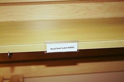 Wood Shelf Clip Label Holder 3" Long For Shelves 5/8" To 3/4" Thick - Pack Of 20