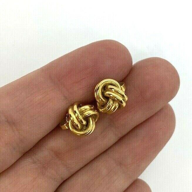 Pre Loved Tiffany & Co 18k Yellow Gold Love Knot Earrings 5.1 Grams