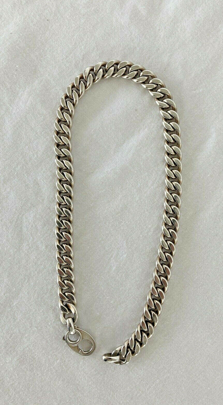 Vintage Sterling Silver Napier Watch Chain Or Necklace Cuban Style 21" 92 Grams