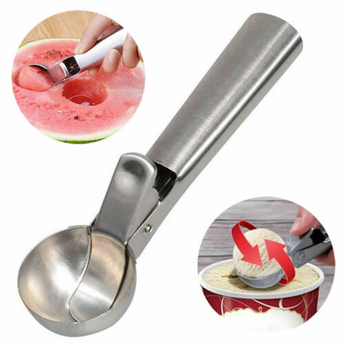 Ice Cream Scoop Easy Trigger Stainless Steel Cookie Water Melon Dough Spoon Us