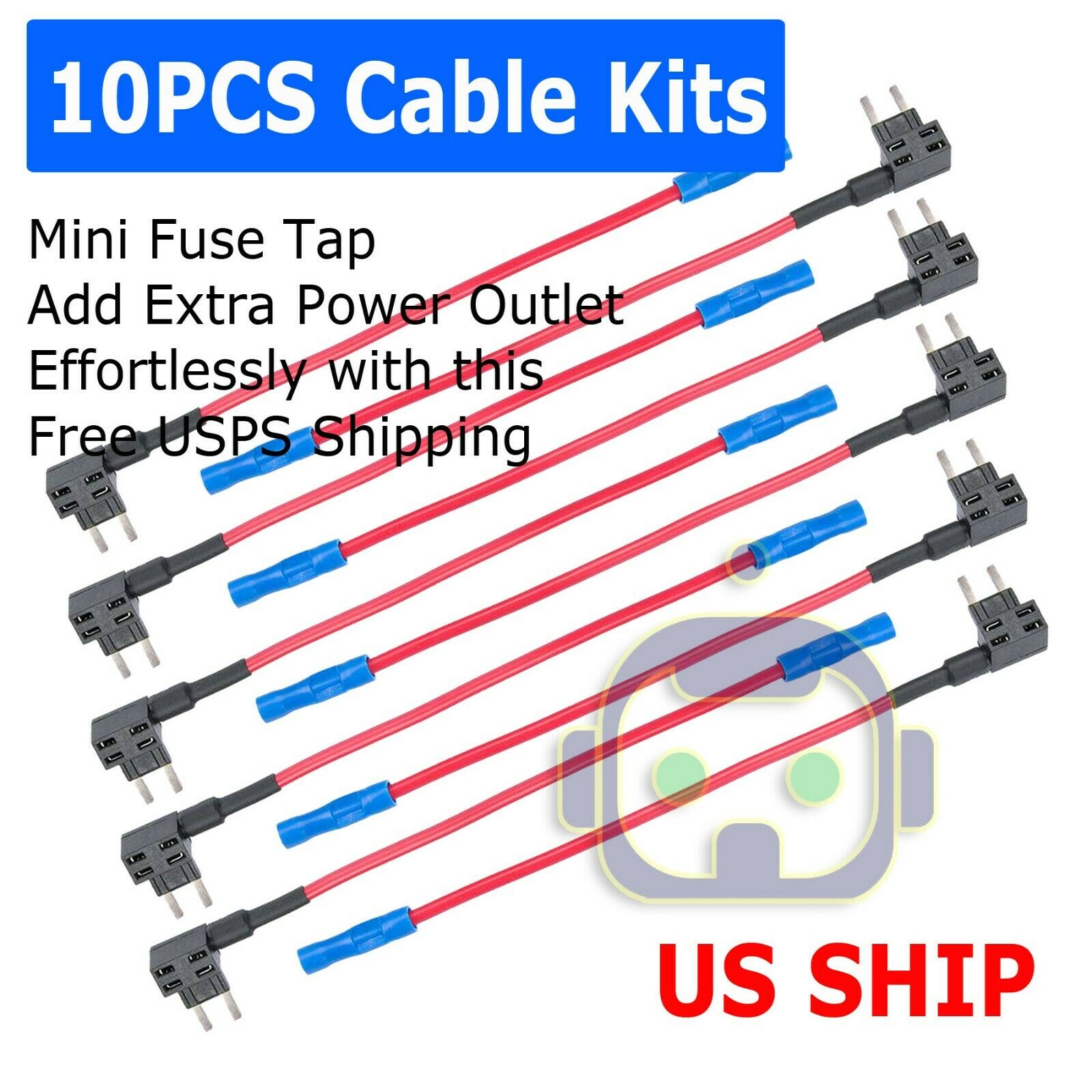 10 Pack 12v Car Add-a-circuit Fuse Tap Adapter Mini Atm Apm Blade Fuse Holder