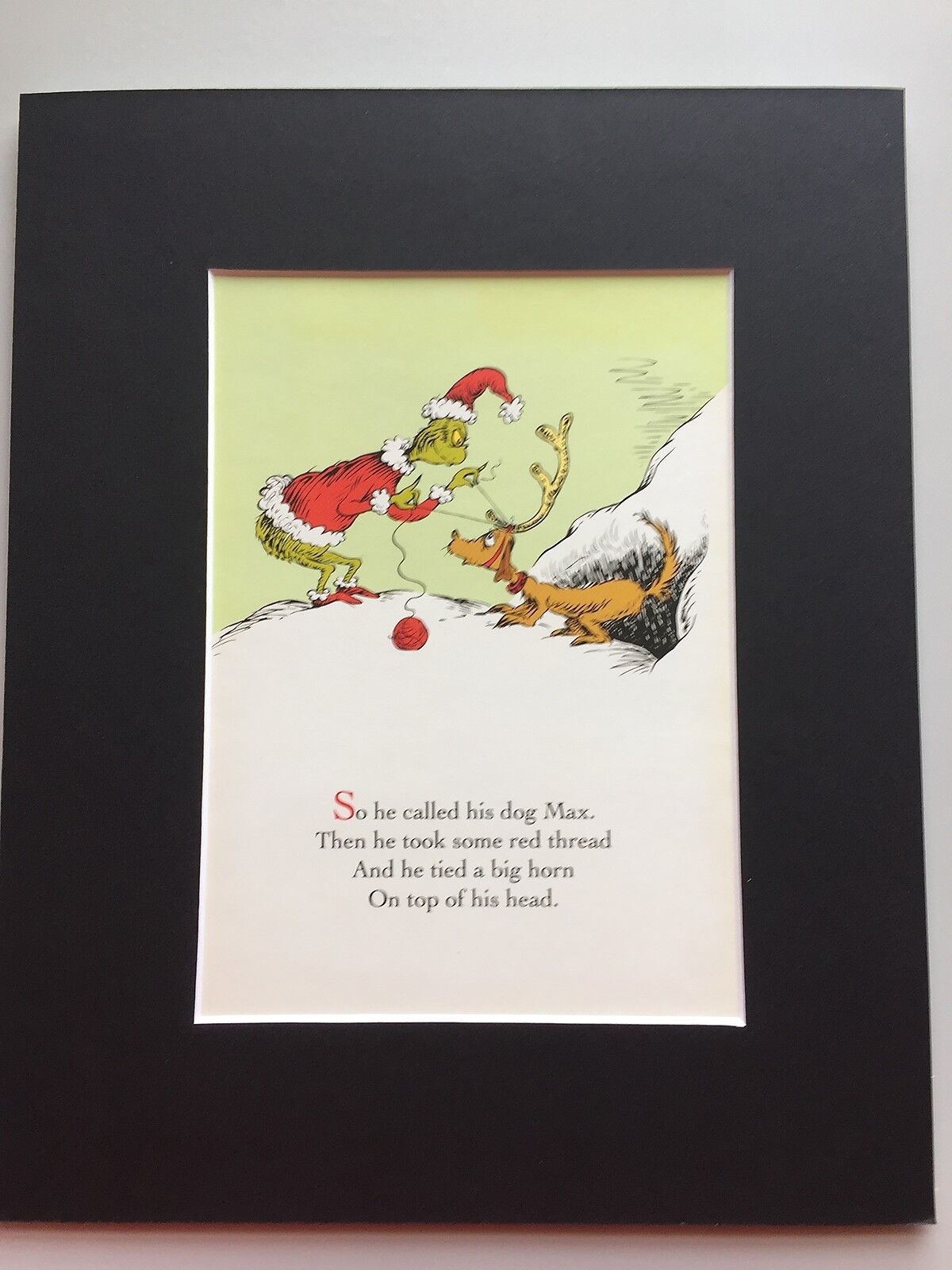 Mr. Grinch & Max~8 X 10 Mat Print~the Making Of A Reindeer~off To Whoville~new