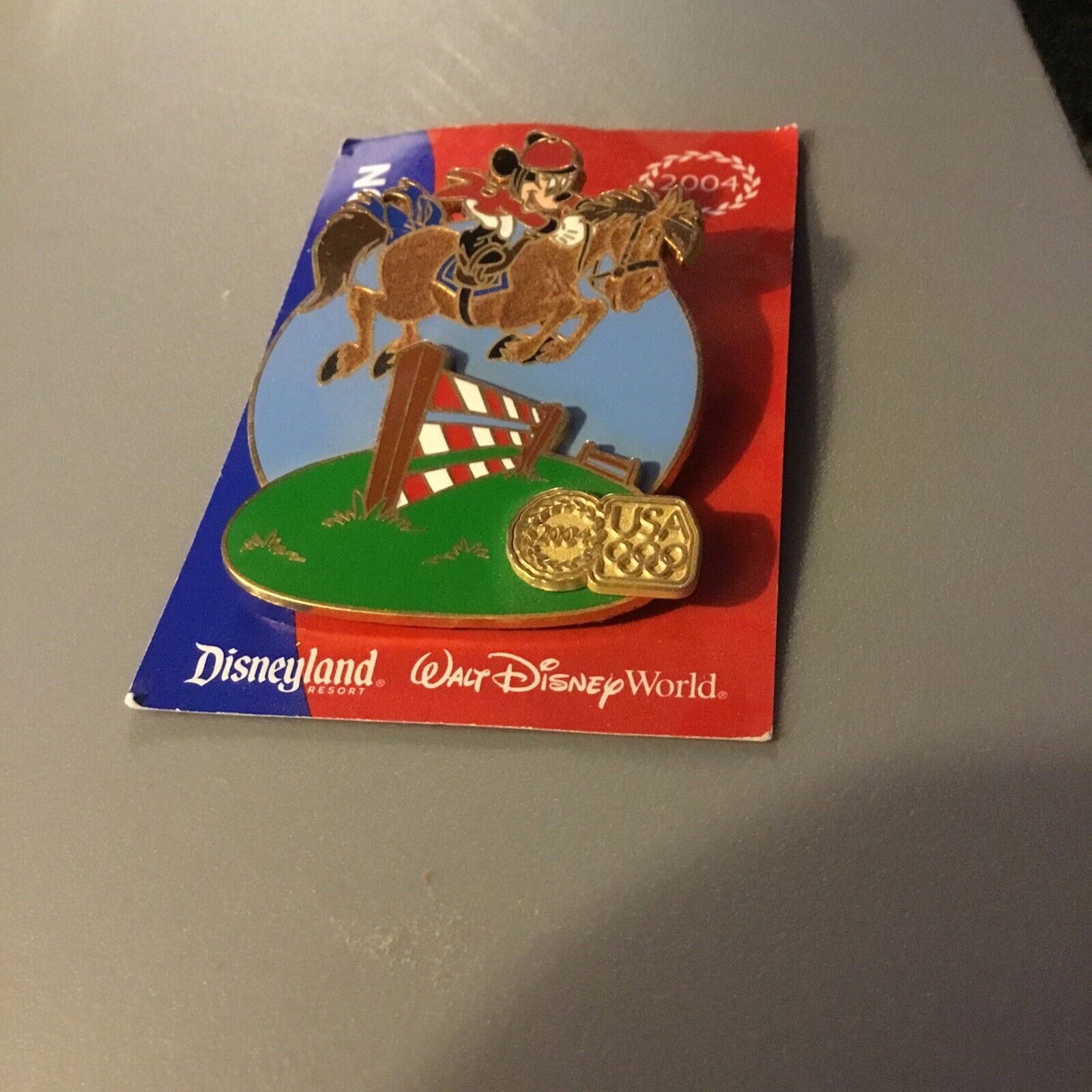 Disney Wdw Usa Olympic Logo Equestrian Minnie Mouse Pin Le 1833/2004