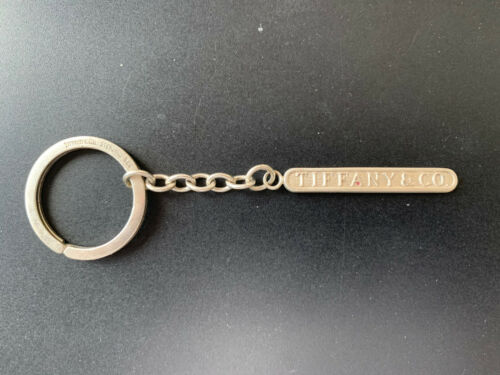 Tiffany & Co. 925 Sterling Silver Bar Tag Charm Key Ring Key Chain