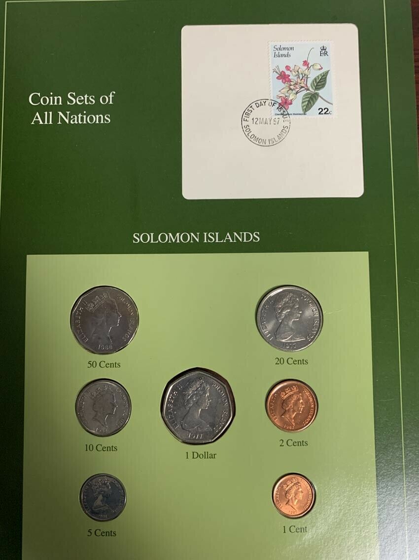 Coin Sets Of All Nations Solomon Islands 7 Coins Set 10c 1988 5c 1981 Rare