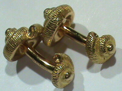 18 Kt Gold Signed Tiffany Cuff Links 2 Spiral Snail Shell Design Big 23.5 Grams