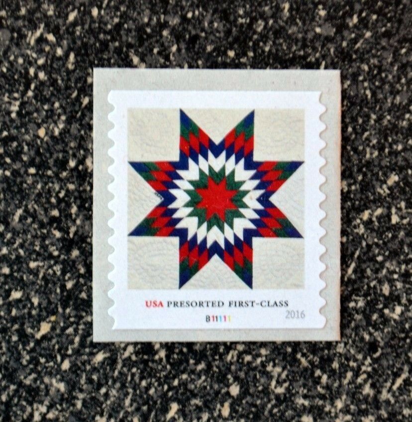 2016usa #5098 25c Presort Star Quilts Plate Number Coil Single Pnc Mint #b11111
