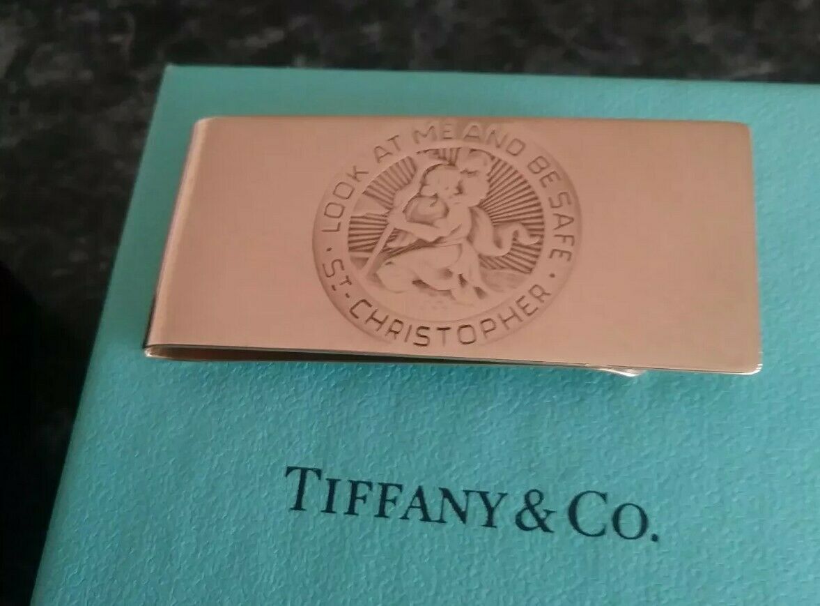 Tiffany & Co Vintage 14k Gold Saint Christopher  Money Clip 24.7 Gr Amazing Rare