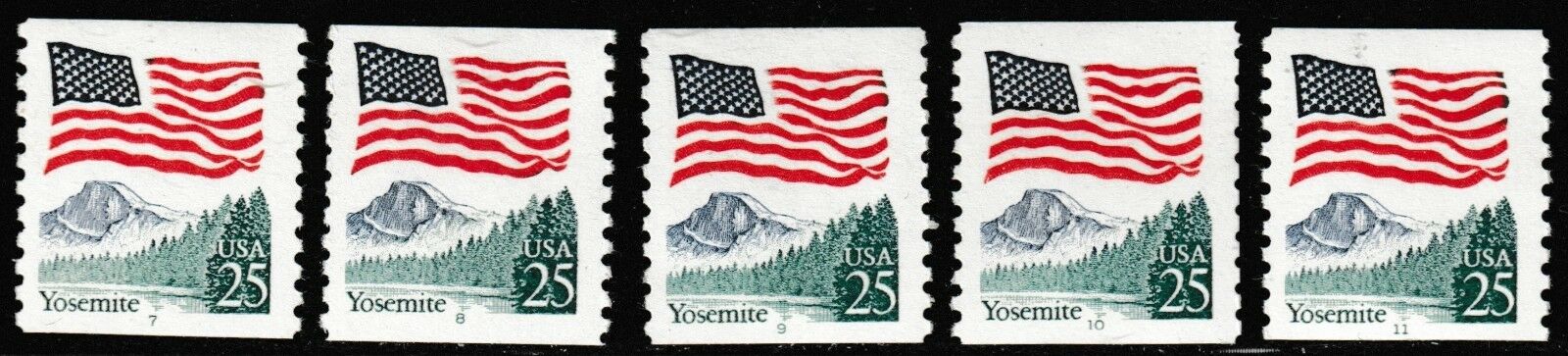 Lot Of 5 2280a  Flag Yosemite  Pnc1's - Mnh - See Scan For Numbers