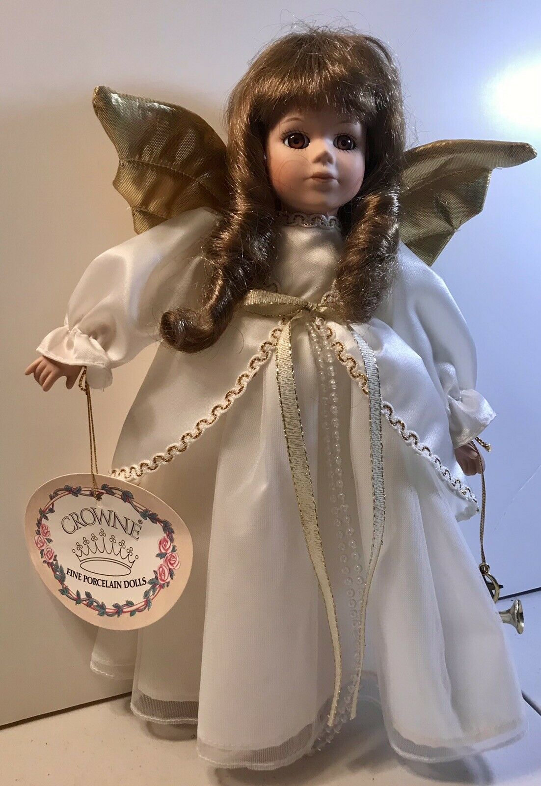 Crowne Fine Porcelain Doll 1996 Angel