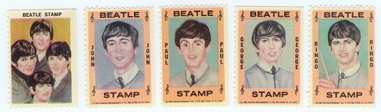 Beatles Stamps Hallmark 1964 Set Of 5