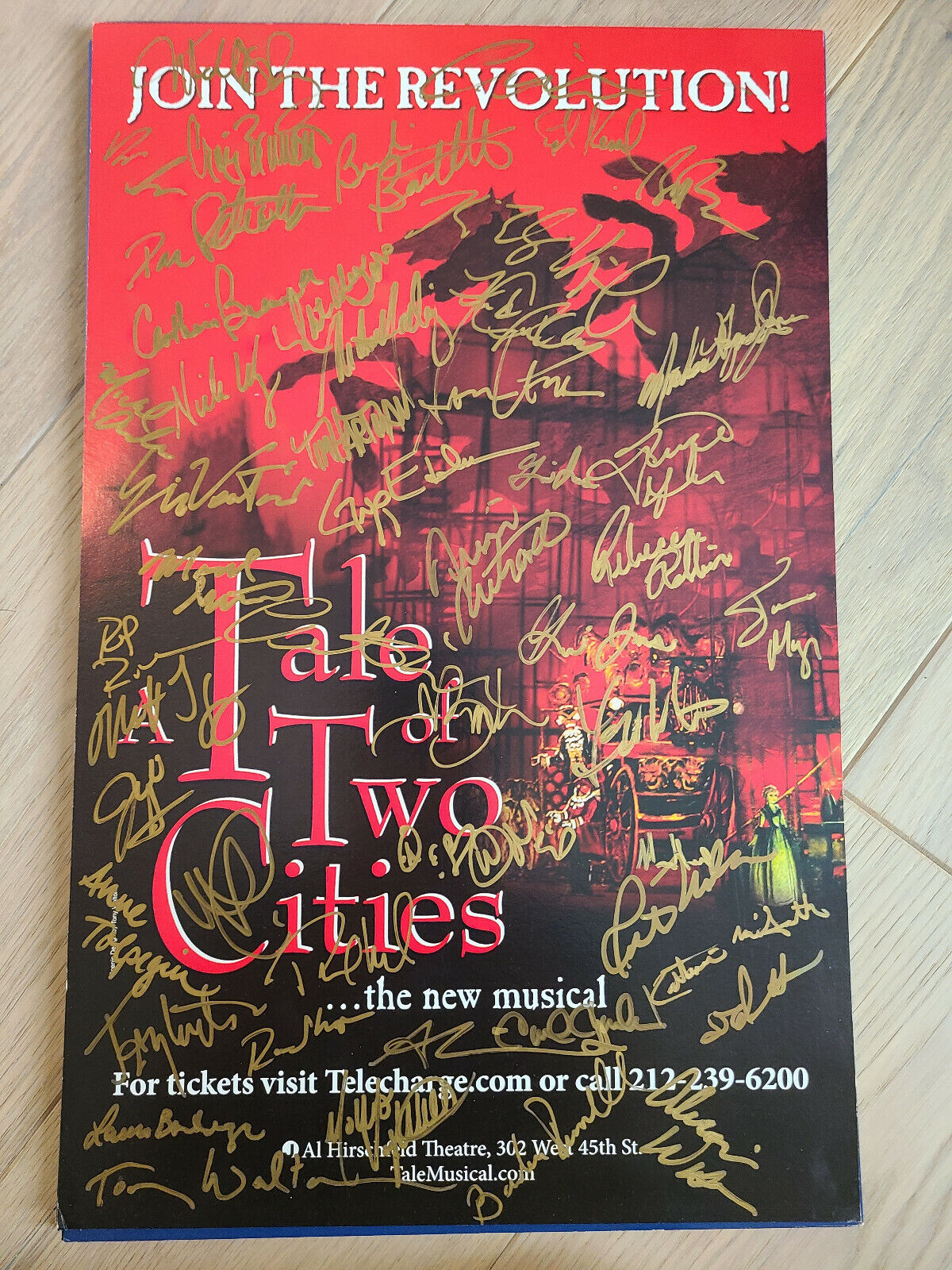 A Tale Of Two Cities Broadway Signed Poster Barbour Toro Lazar Edleman Bennett +
