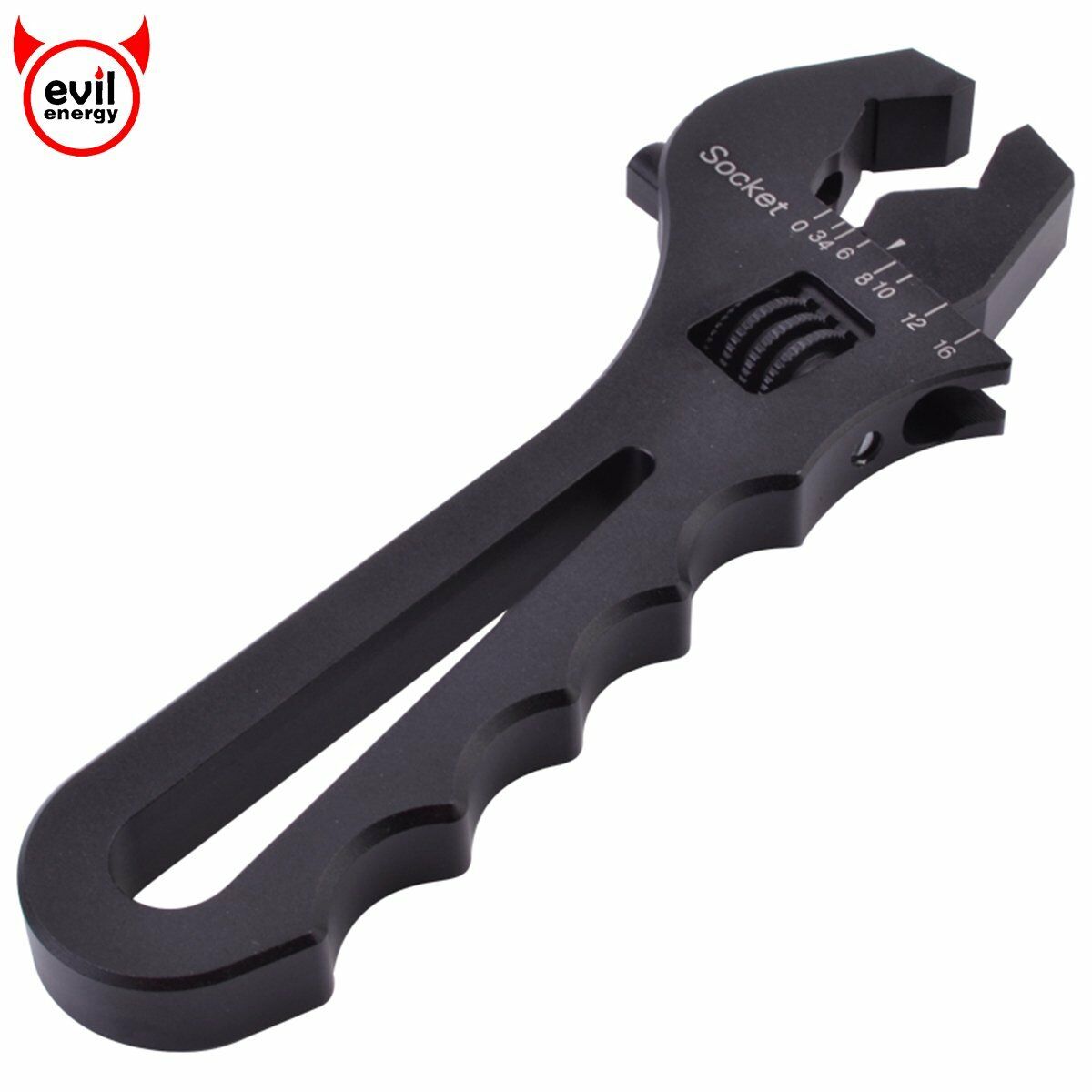 3an-16an Adjustable Wrench Black Aluminum Tool Spanner For Hose End Fitting