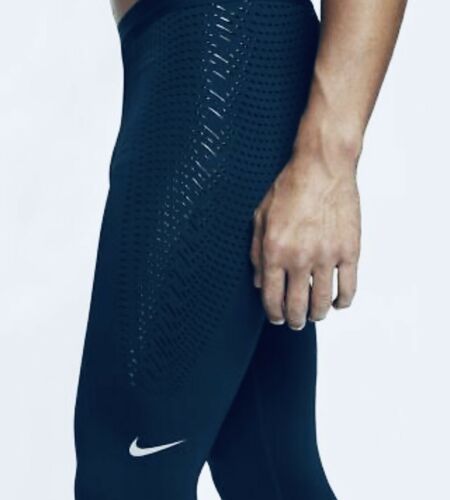 $80 New Nike Power Tech Men's Reflective Running Tight Pants Xxl Cj5371-451 Blue